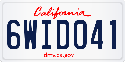 CA license plate 6WID041