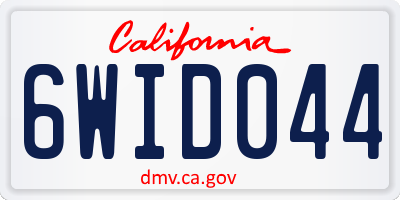 CA license plate 6WID044