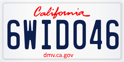 CA license plate 6WID046