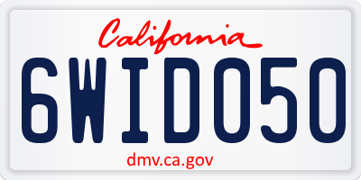 CA license plate 6WID050