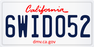 CA license plate 6WID052