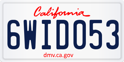 CA license plate 6WID053
