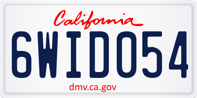 CA license plate 6WID054