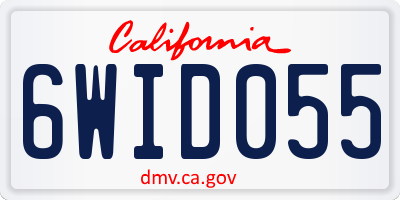 CA license plate 6WID055