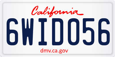 CA license plate 6WID056
