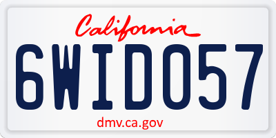 CA license plate 6WID057