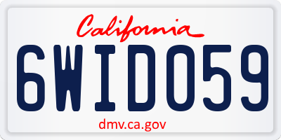 CA license plate 6WID059