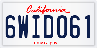 CA license plate 6WID061