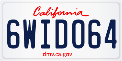 CA license plate 6WID064