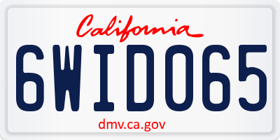 CA license plate 6WID065