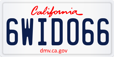 CA license plate 6WID066