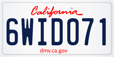 CA license plate 6WID071