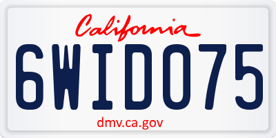 CA license plate 6WID075