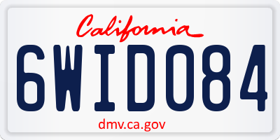 CA license plate 6WID084