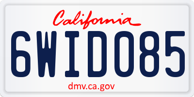 CA license plate 6WID085
