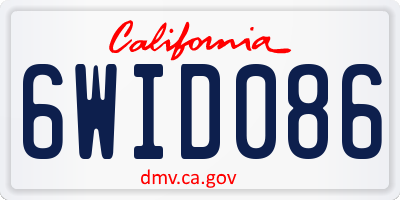 CA license plate 6WID086