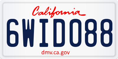 CA license plate 6WID088