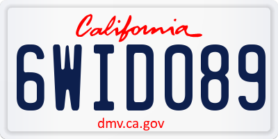 CA license plate 6WID089