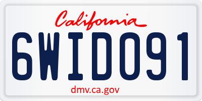 CA license plate 6WID091