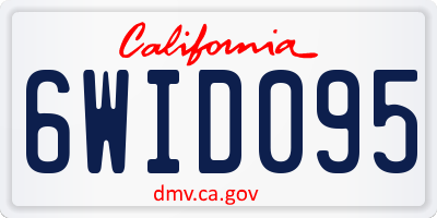 CA license plate 6WID095