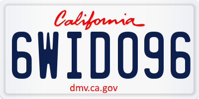 CA license plate 6WID096