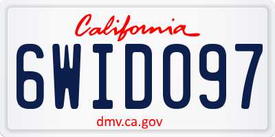 CA license plate 6WID097