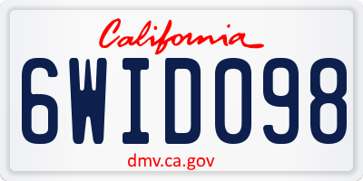 CA license plate 6WID098