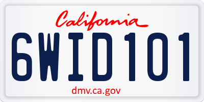 CA license plate 6WID101