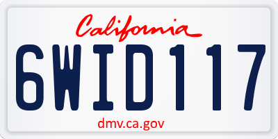 CA license plate 6WID117