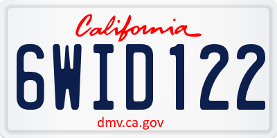 CA license plate 6WID122