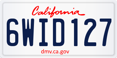 CA license plate 6WID127