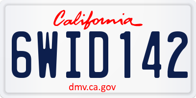 CA license plate 6WID142