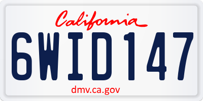 CA license plate 6WID147