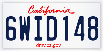 CA license plate 6WID148