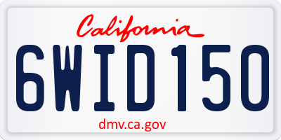 CA license plate 6WID150