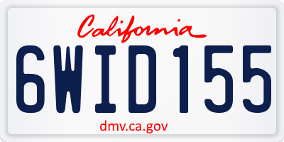 CA license plate 6WID155