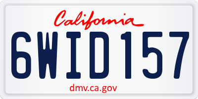 CA license plate 6WID157