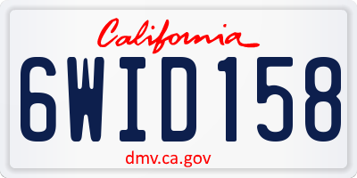 CA license plate 6WID158