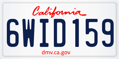CA license plate 6WID159