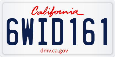 CA license plate 6WID161
