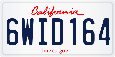 CA license plate 6WID164