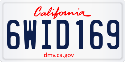 CA license plate 6WID169