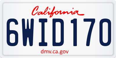 CA license plate 6WID170