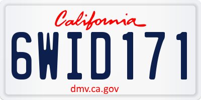 CA license plate 6WID171