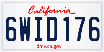 CA license plate 6WID176