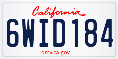 CA license plate 6WID184