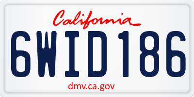 CA license plate 6WID186