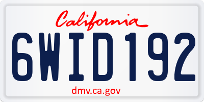 CA license plate 6WID192