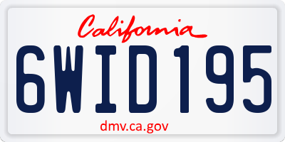 CA license plate 6WID195