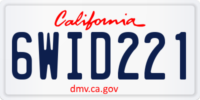 CA license plate 6WID221